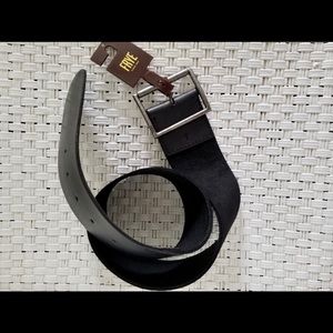 Frye NEW Black Wide Suede & Leather Belt Small